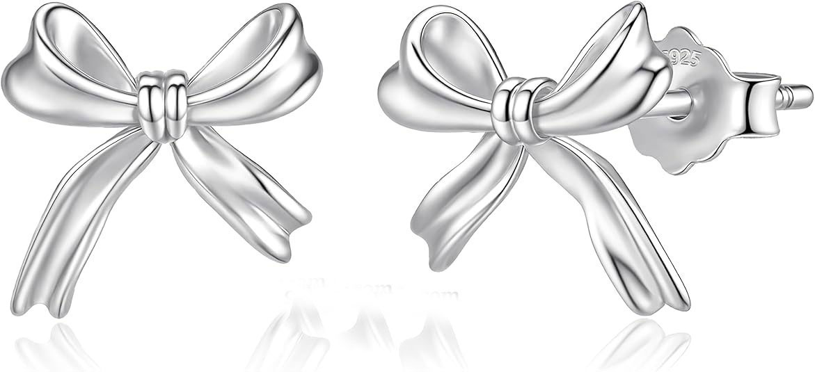 Sterling Silver Bow Stud Earrings