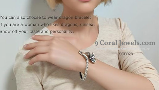 Dragon Head Silver Bracelet
