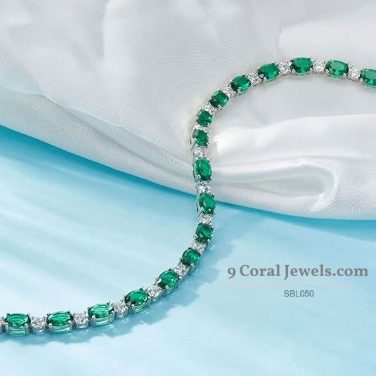 Emerald and Diamond Tennis Bracelet
