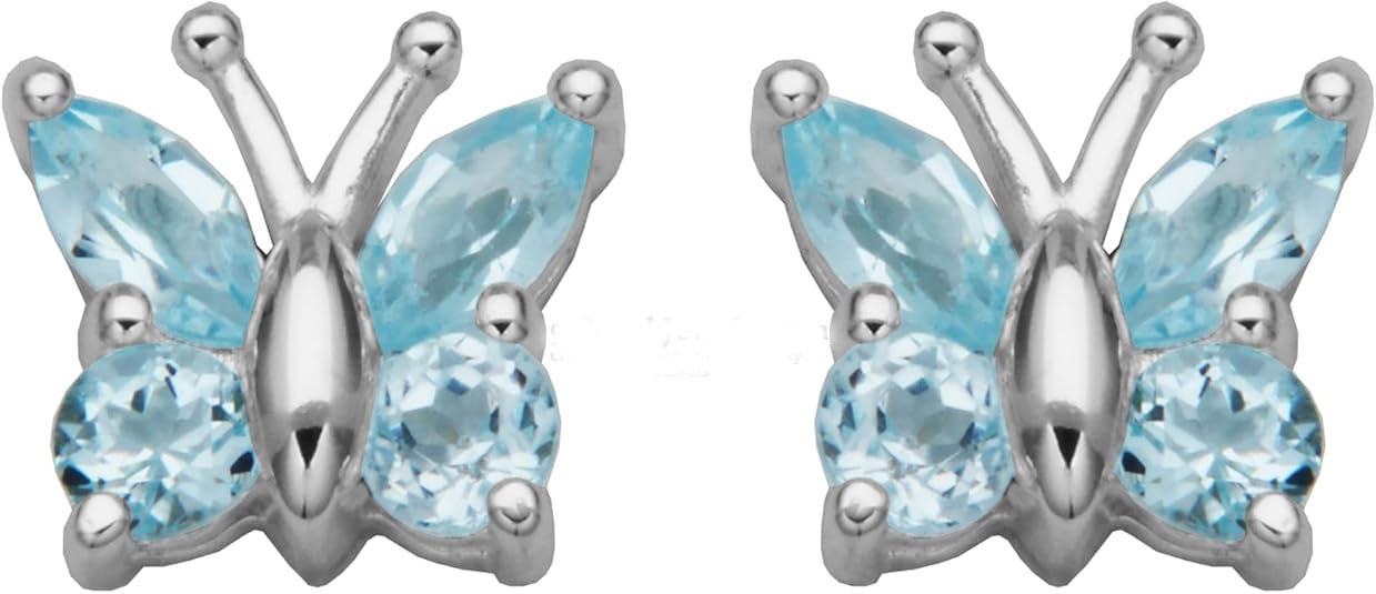 Butterfly Gemstone Stud Earrings
