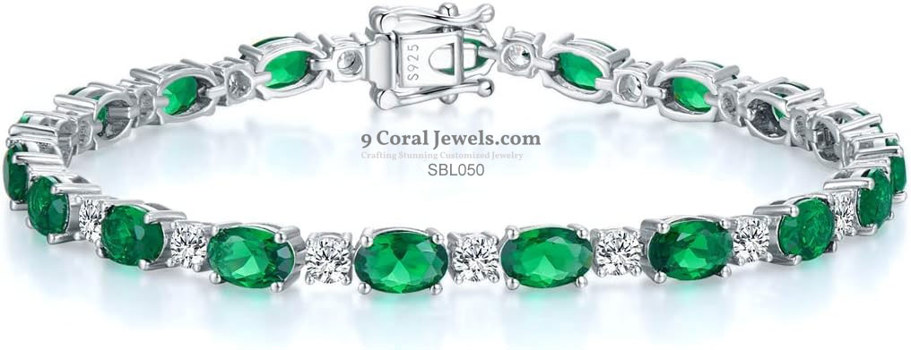Emerald and Diamond Tennis Bracelet