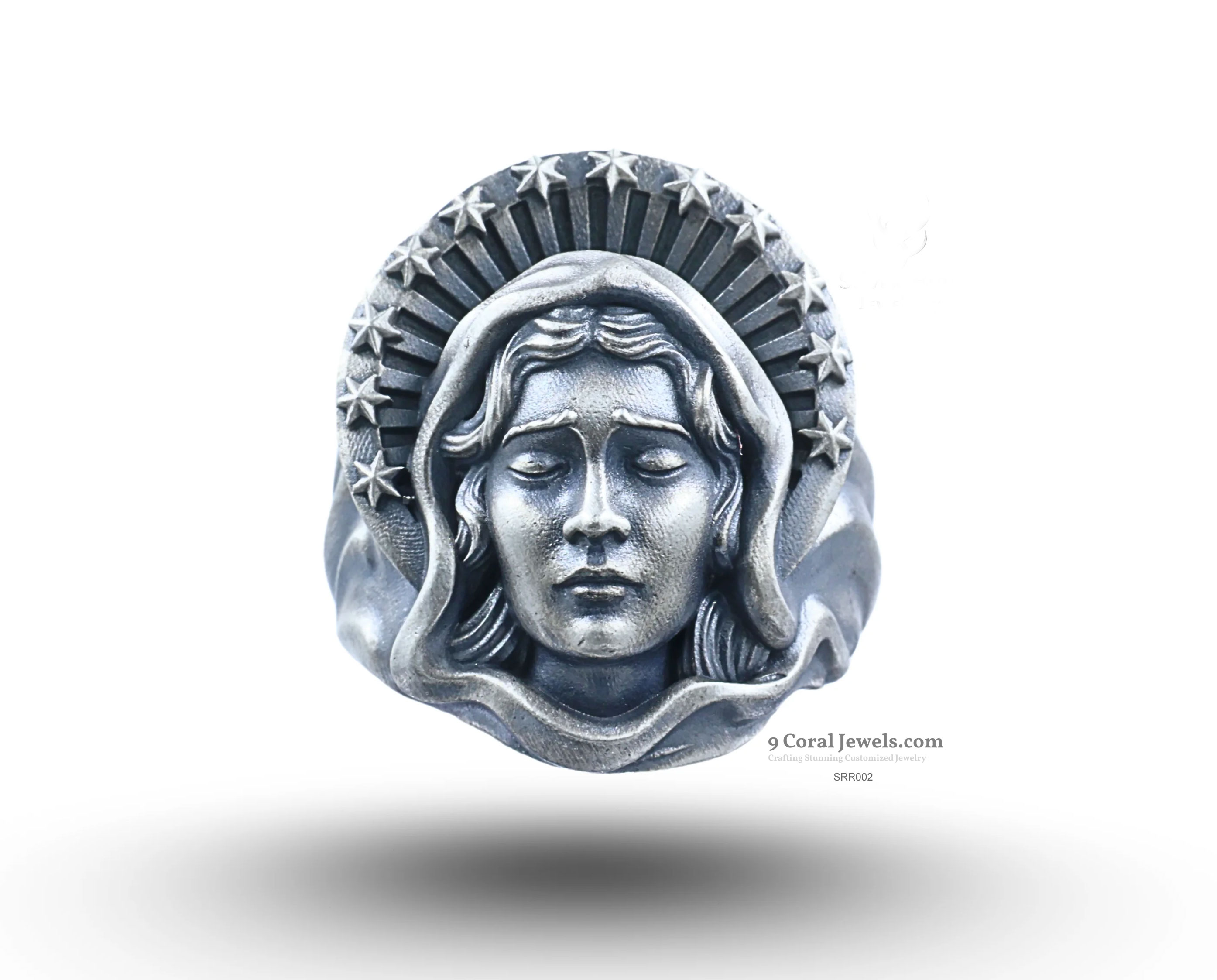 925% Sterling Silver Virgin Mary Silver Ring