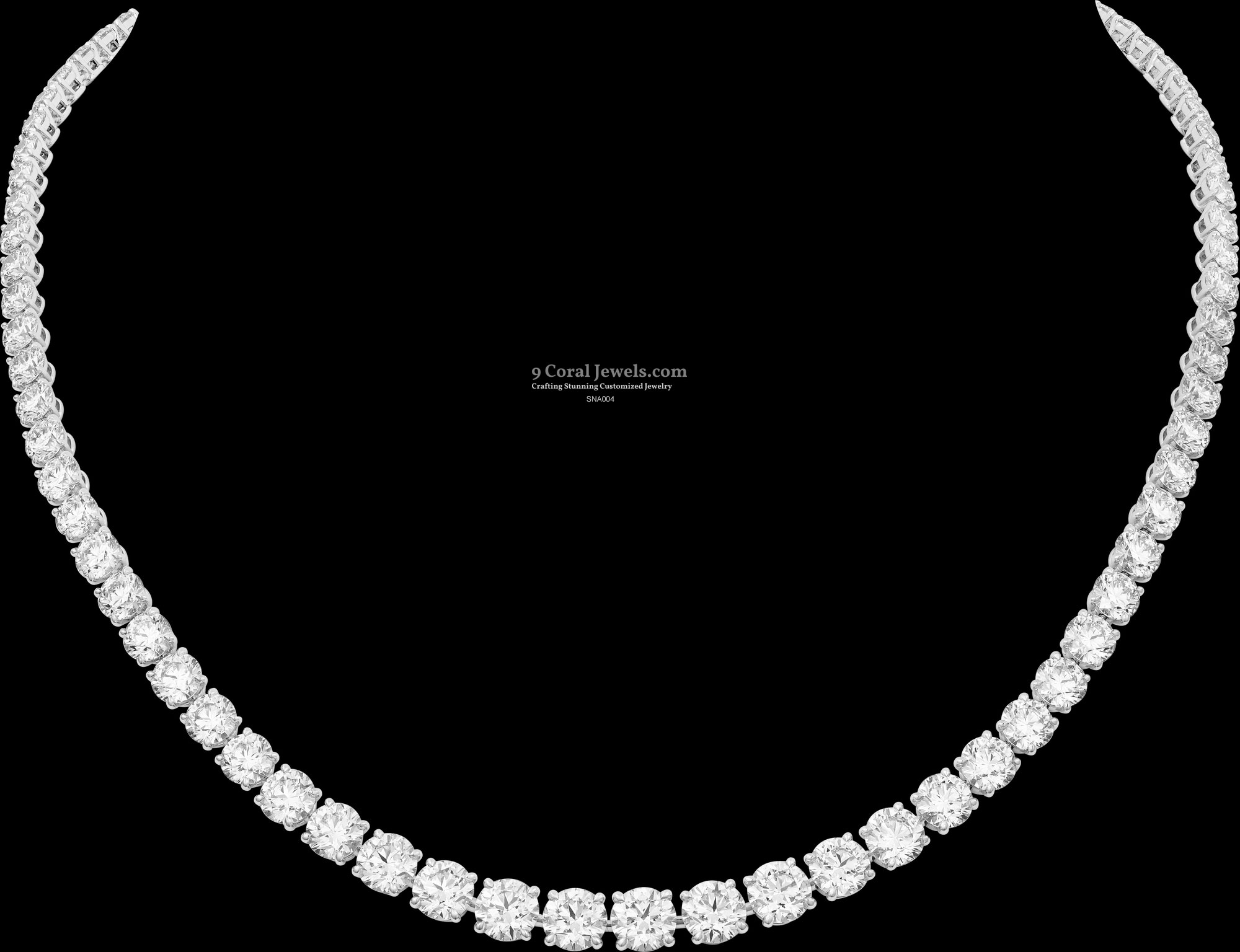Sterling Silver American Diamond Tennis Necklace
