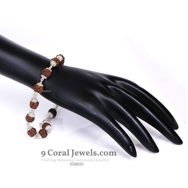 Brown Rudraksha Silver Bracelet