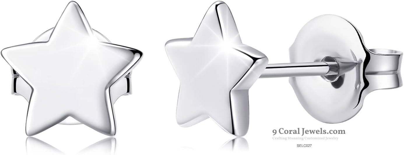 Star Shaped Silver Stud Earrings