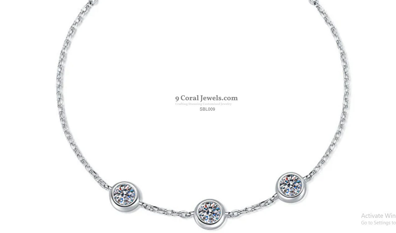 925% Sterling Silver Elegant Triple CZ Bracelet