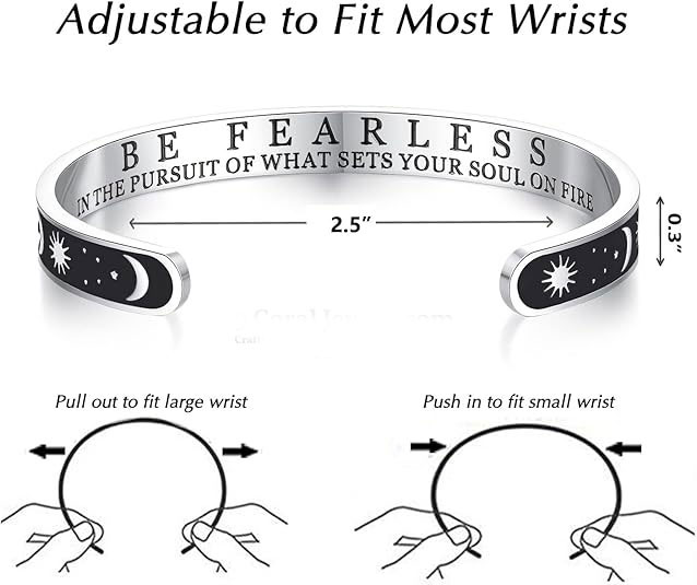 Sterling Silver Moon and Sun Engraved Cuff Bracelet