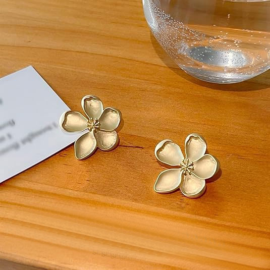 925% Sterling Silver, Gold Plated Flower Earrings