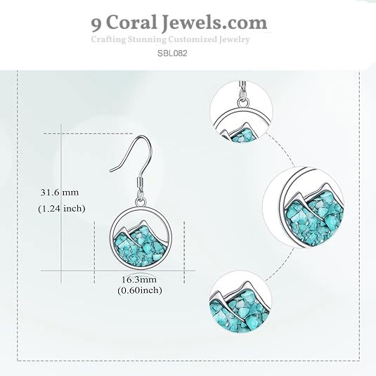Sterling Silver Mountain Turquoise Jewelry Set
