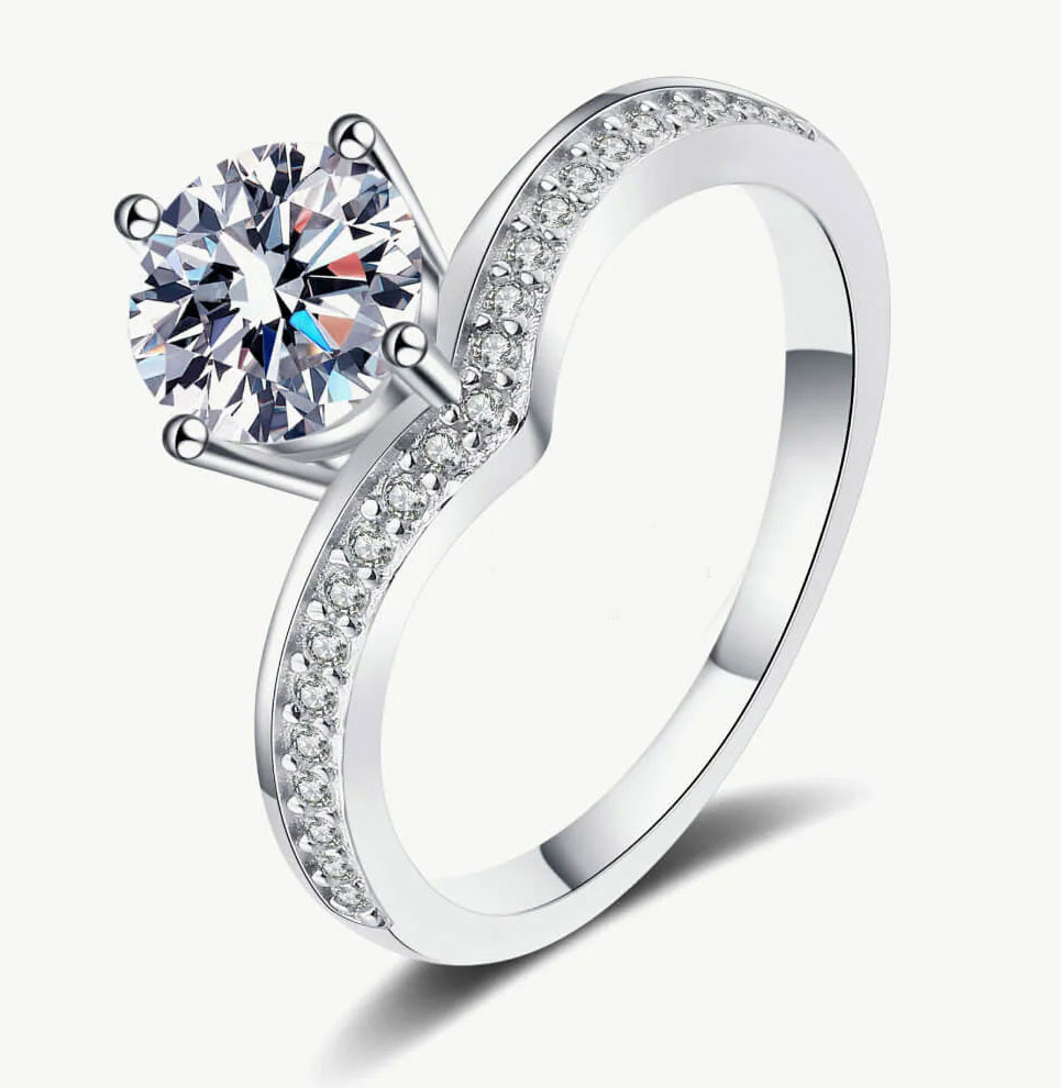 Elegant Crystal CZ Engagement Ring