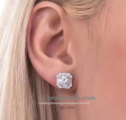 925% Sterling Silver CZ stud earrings