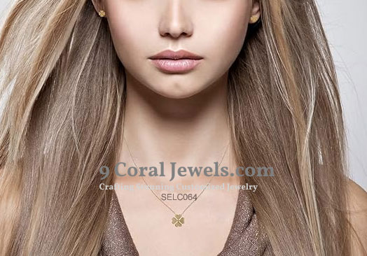 Gold Four-Leaf Clover Stud Earrings in Sterling Silver