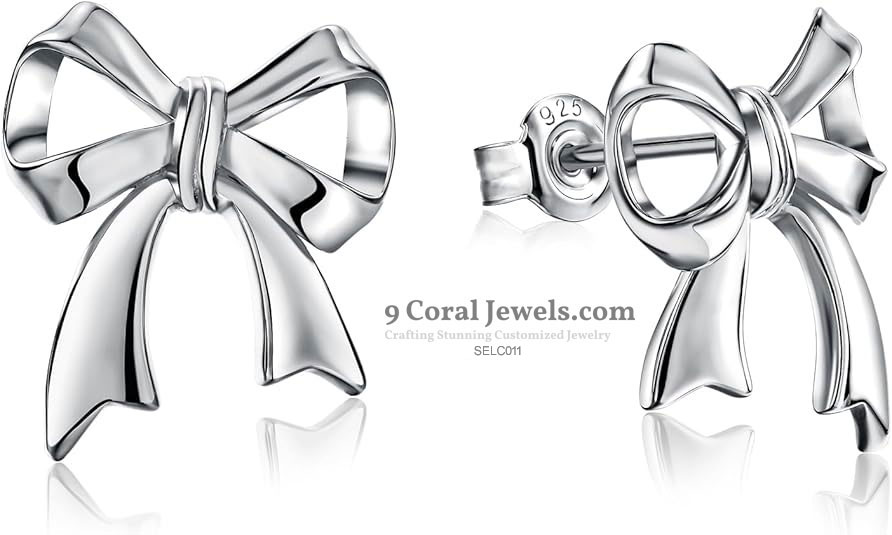 Sterling Silver Bow Knot Stud Earrings