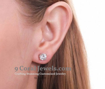 925% Sterling Silver CZ Diamond Stud Earrings