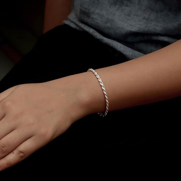 Sterling Silver Rope Chain Bracelet