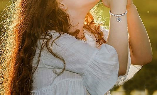 Beaded Heart Initial Bracelet – 925 Sterling Silver