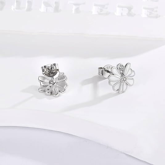 Sterling Silver Flower Stud Earrings