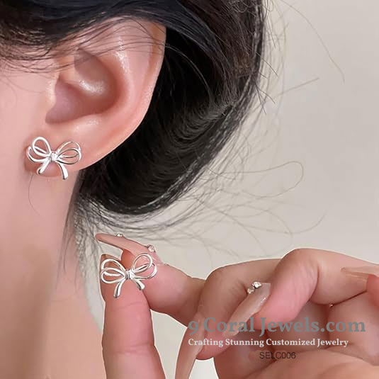 Silver Bow Earrings