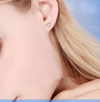 Sterling Silver Heart Stud Earrings