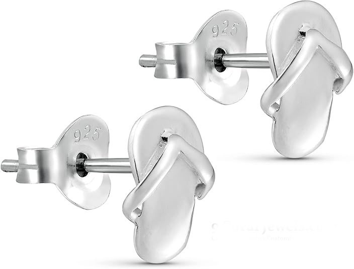 Flip Flop Shaped Silver Earrings