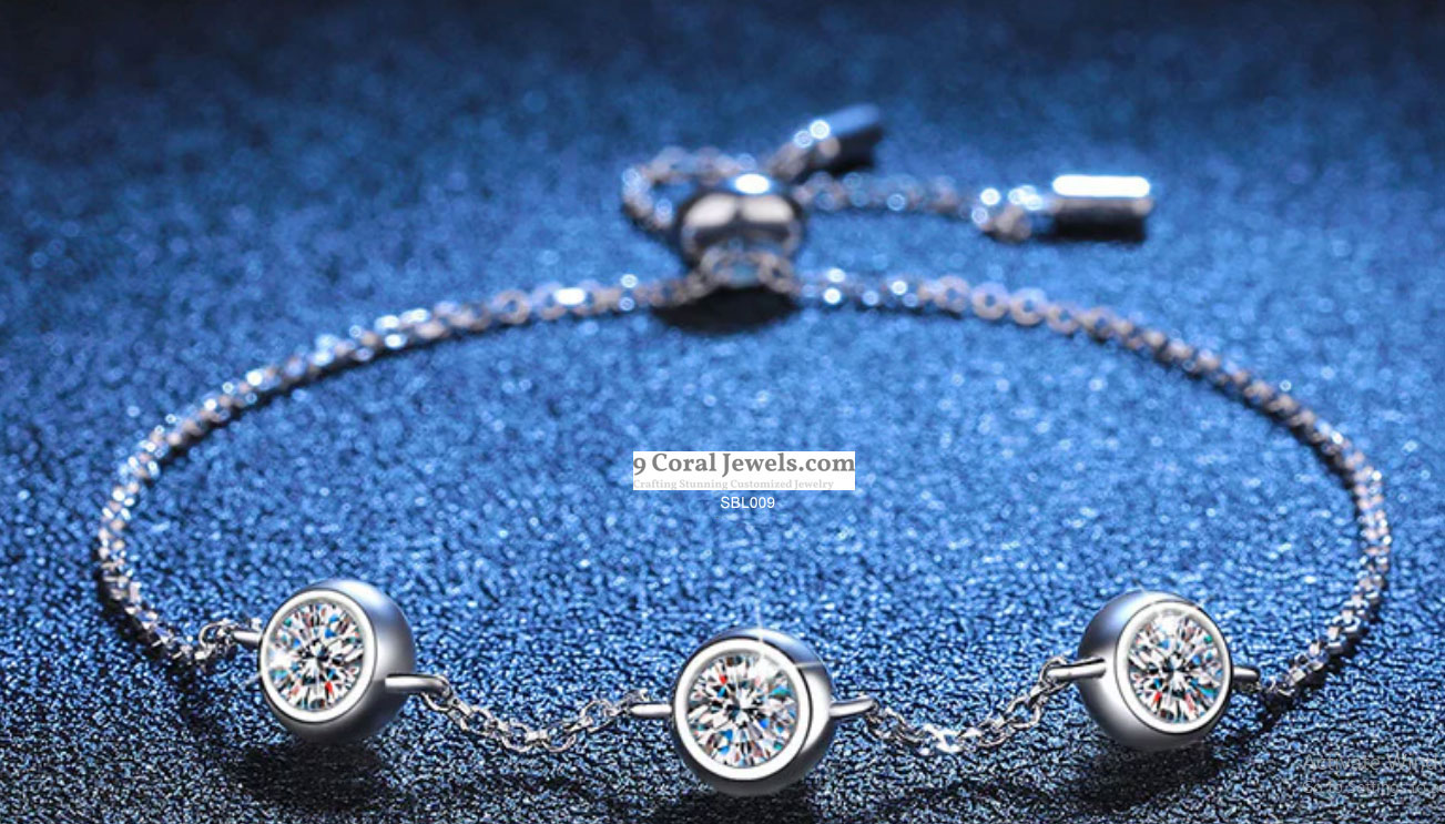 925% Sterling Silver Elegant Triple CZ Bracelet