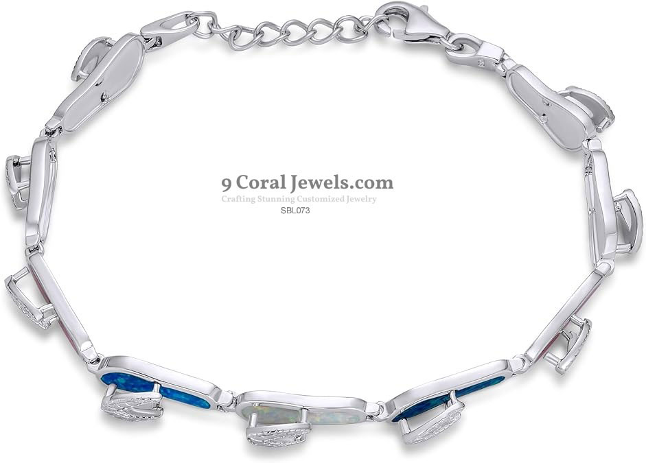 Colorful Flip-Flop Opal Bracelet – 925 Sterling Silver
