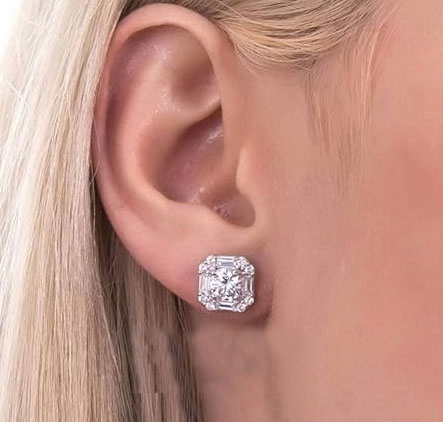925% Sterling Silver CZ stud earrings