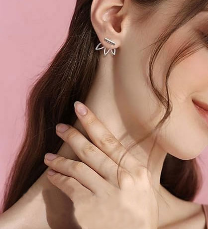 Sterling Silver Petal Earrings