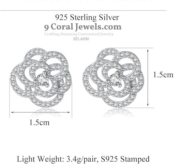 Cubic Zirconia Studded Flower Earrings