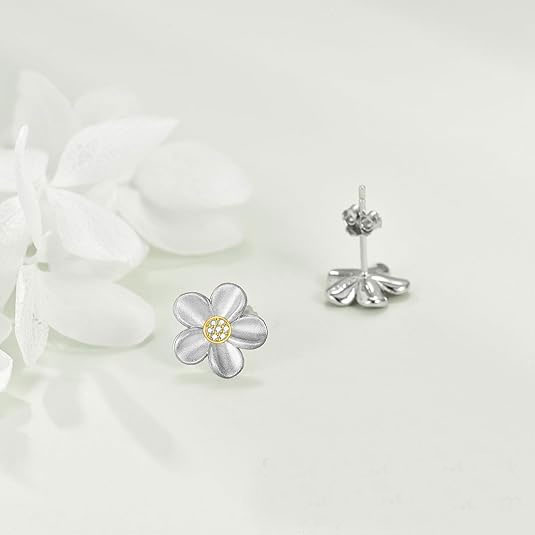 Silver Flower Stud Earrings