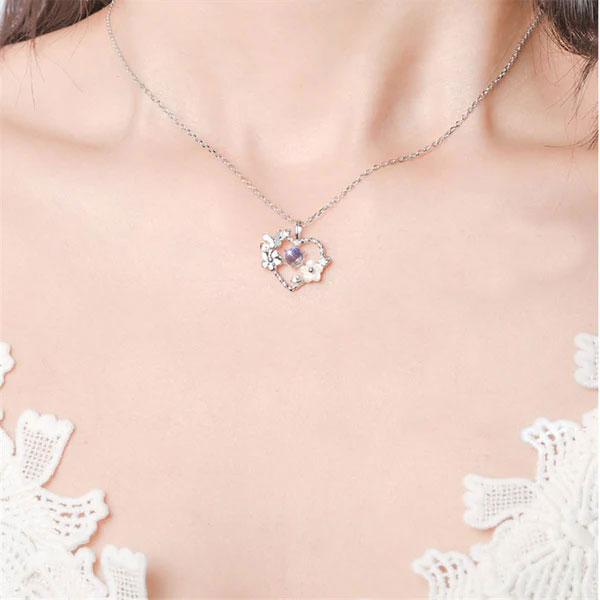 Floral Heart Pendant Necklace