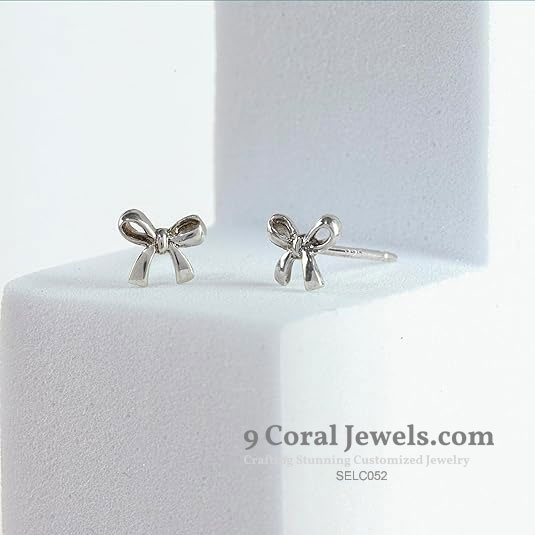 Sterling Silver Bow Stud Earrings