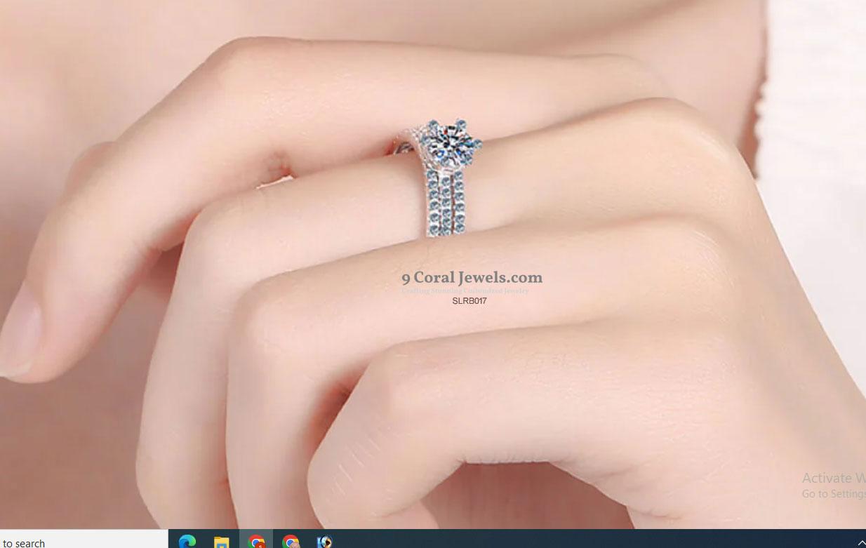 Elegant Cubic zircon Diamond Engagement Ring Set