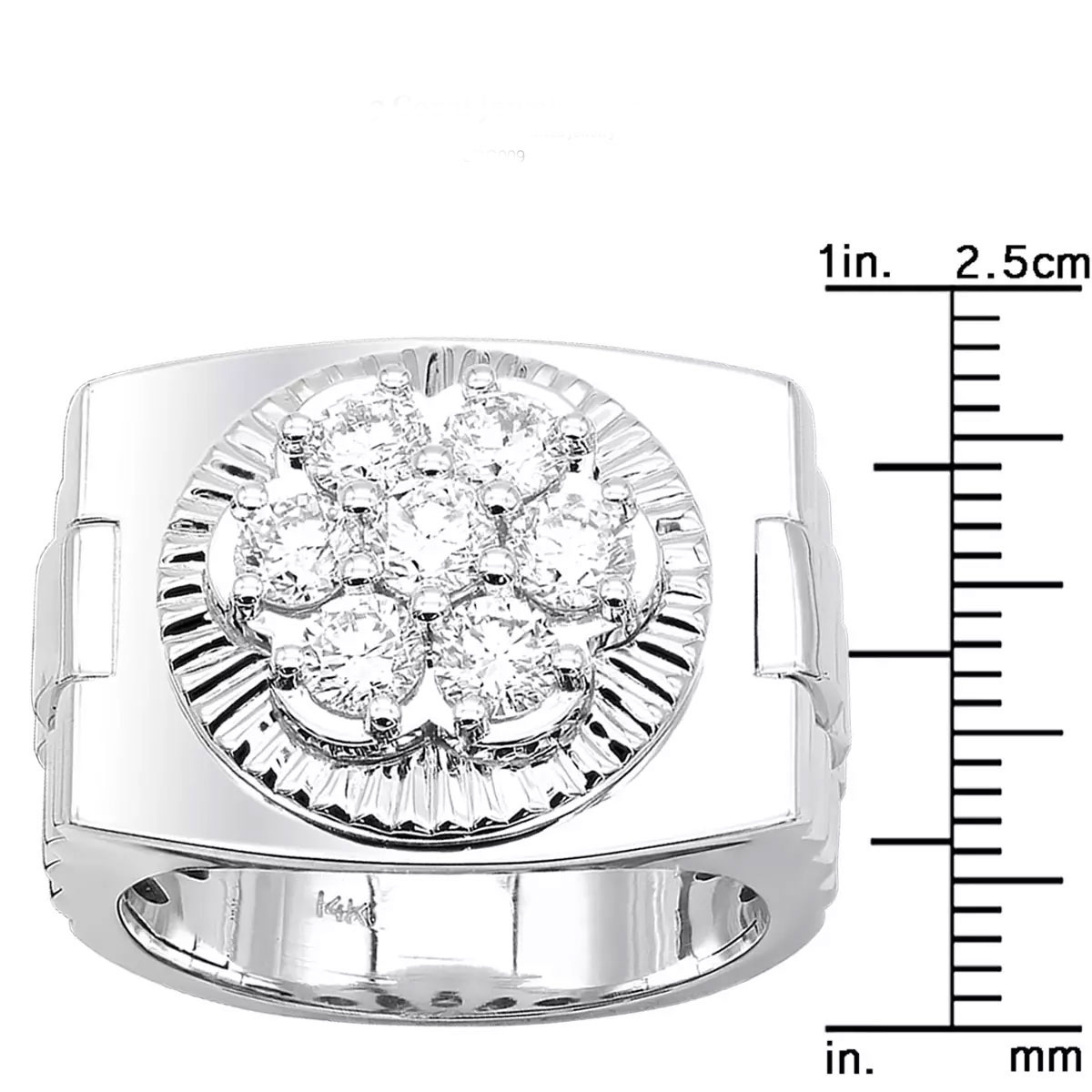 Men's Cubic Zircon Diamond Cluster Ring