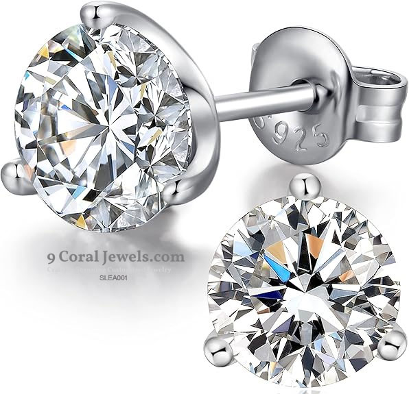 Sterling Silver Cubic Zirconia Stud Earrings