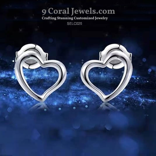 Sterling Silver Heart Stud Earrings