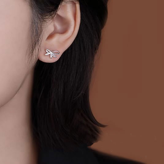 Silver Bow Earrings
