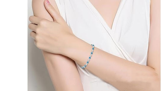 Elegant Adjustable 925 Sterling Silver CZ Stone Bracelet