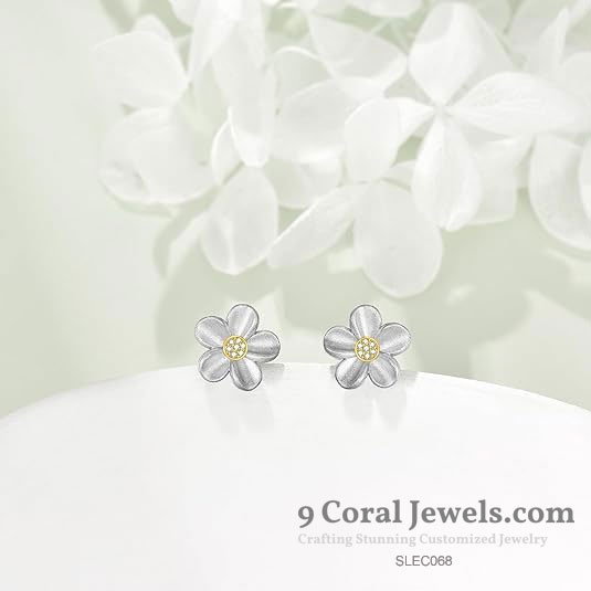 Silver Flower Stud Earrings