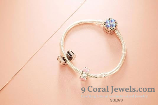 Sterling Silver Flower Charm Bracelet