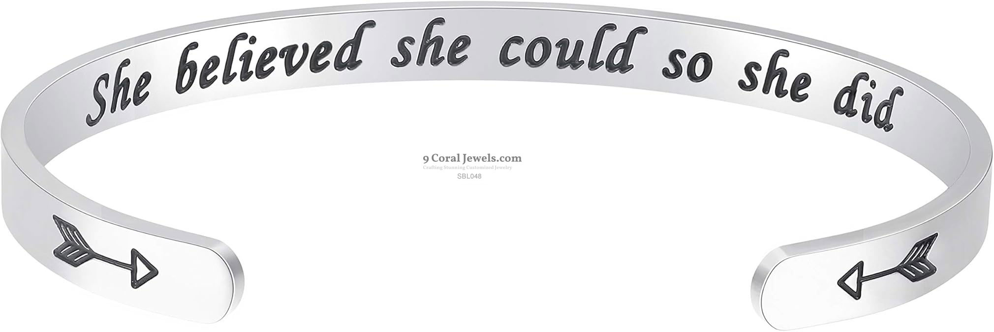 Sterling Silver Inspirational Engraved Bracelet