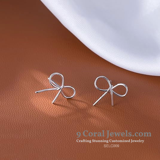 Silver Bow Knot Stud Earrings