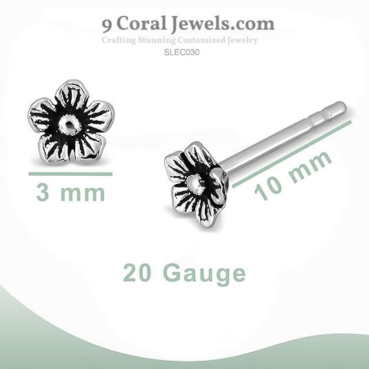 Sterling Silver Flower Stud Earring