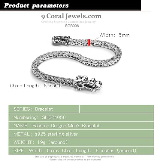 Sterling Silver Dragon Chain Bracelet