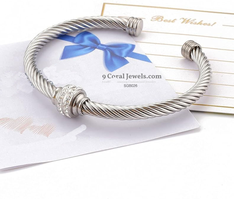 925% Sterling Silver Cable Cuff Bracelet