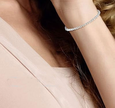 Sterling Silver Byzantine Chain Bracelet