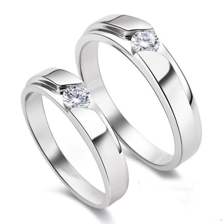 Elegant Couple's Silver Rings
