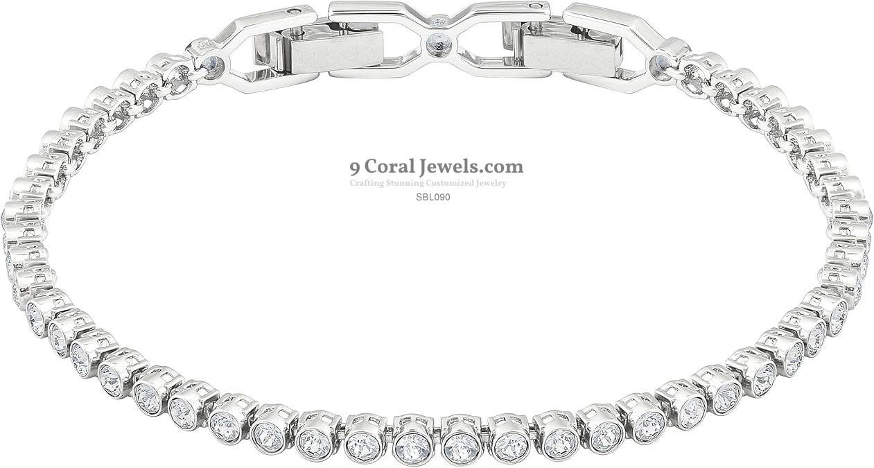 Elegant 925 Silver Tennis Bracelet with Sparkling American Diamonds