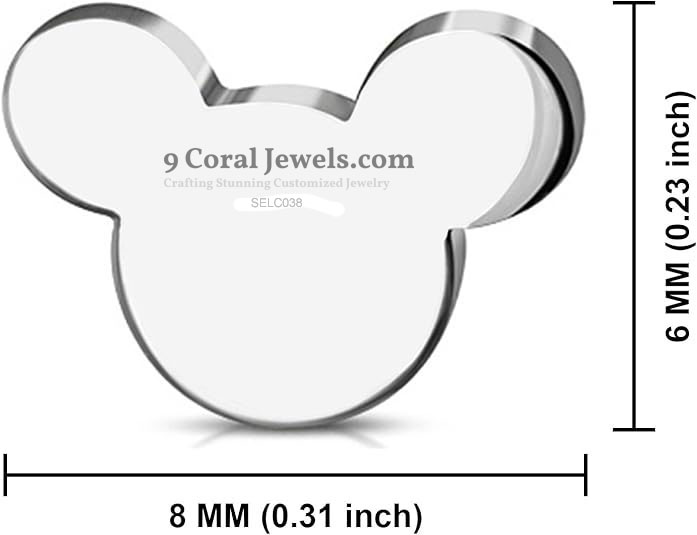 Mickey Mouse 925% Sterling Silver Stud Earrings