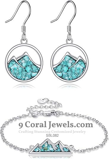 Sterling Silver Mountain Turquoise Jewelry Set